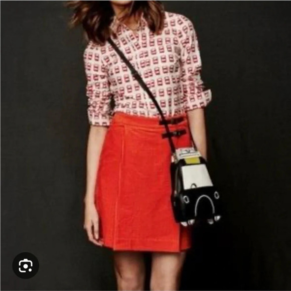 Boden Corduroy Green Wrap Skirt Size 6 - Picture 6 of 6